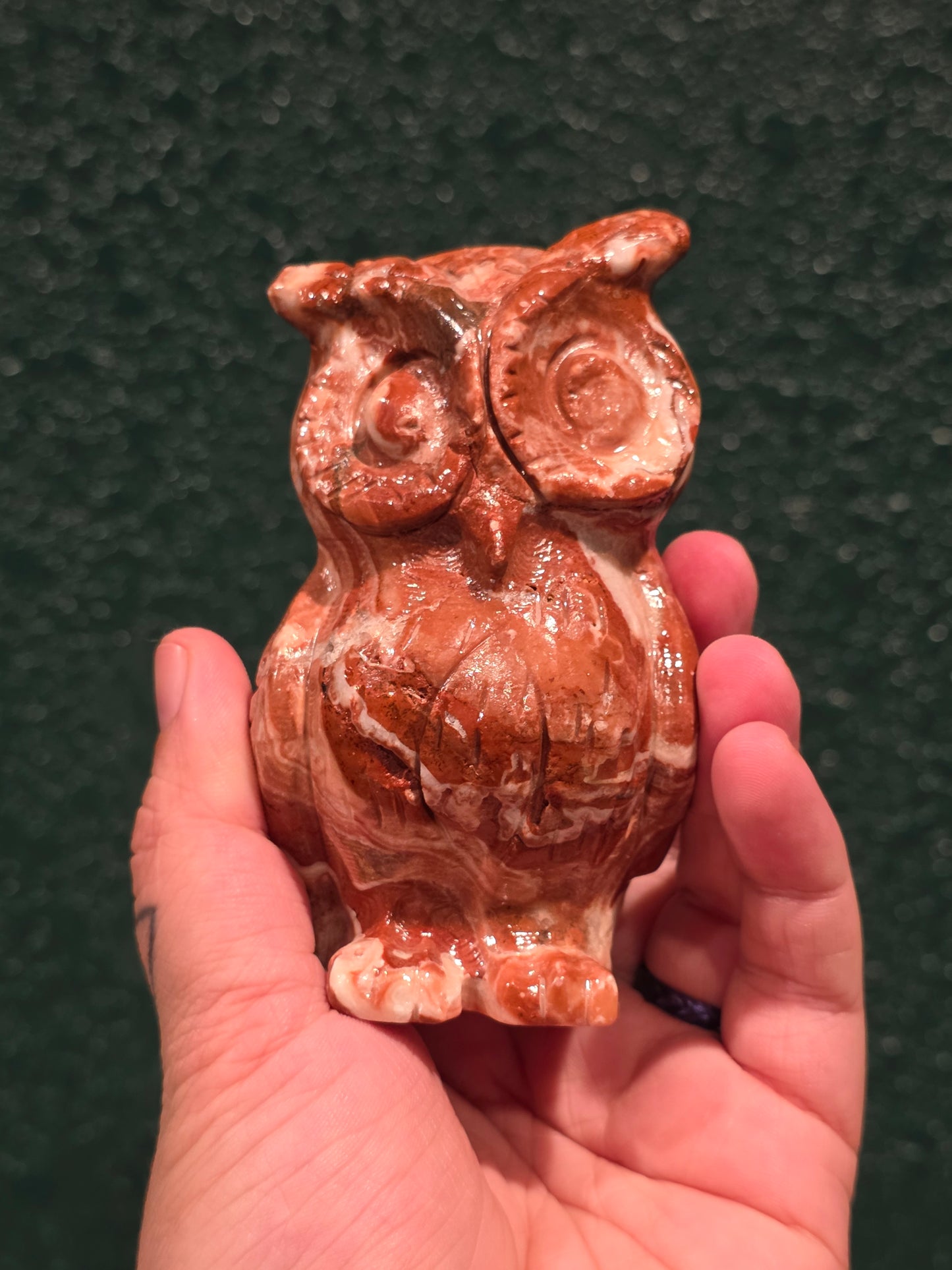 Red Calcite Owl - Lg
