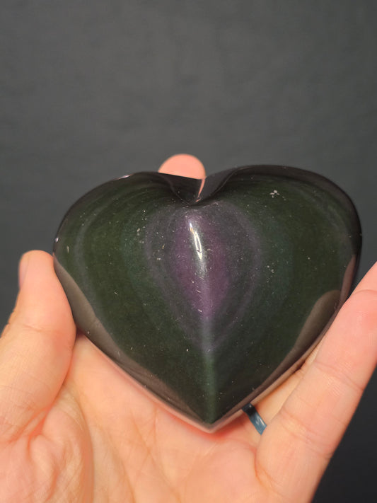 Rainbow Obsidian Heart