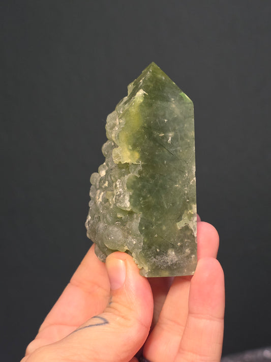 Prehnite Half Polished Obelisk