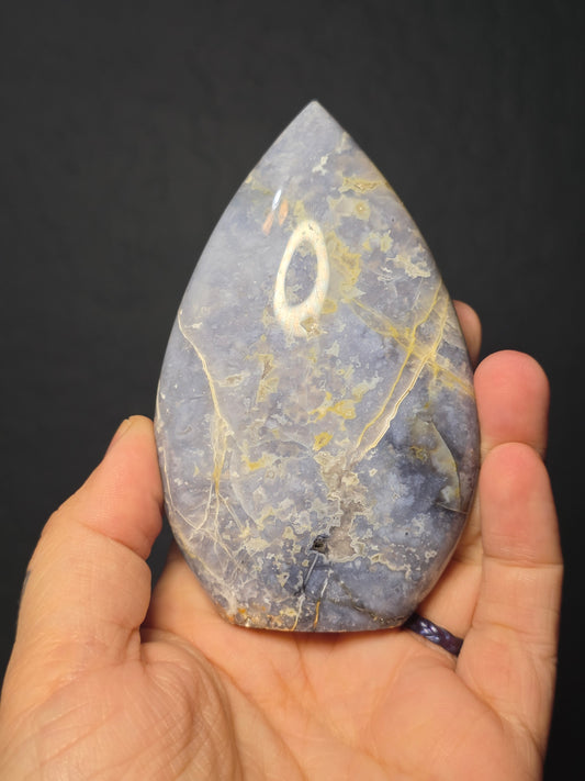 Blue Plume Agate Tear Drop