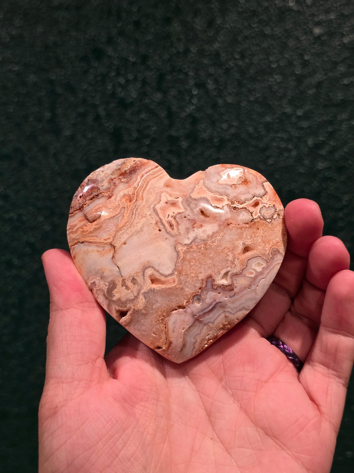 Crazy Lace Agate Heart - Lg