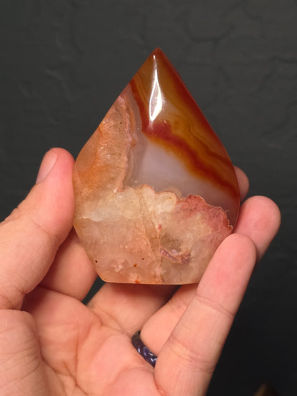 Carnelian Flower Agate Tear Drop